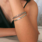 Trendy Layered Gold Silver Tone Curb Link Chain Bracelet